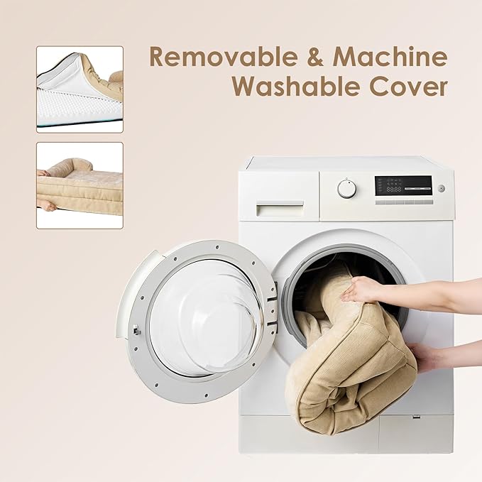 EHEYCIGA Orthopedic XL Dog Beds, Waterproof Memory Foam Dog Bed for Extra Large Dogs, Non-Slip Bottom and Egg-Crate Foam Big Pet Couch Bed with Washable Removable Cover, Graige