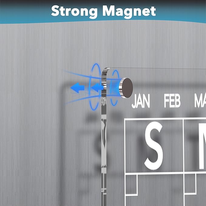 Acrylic Magnetic Dry Erase Board for Fridge, Clear Whiteboard for Refrigerator, Notepad Memo to Do/Grocery List White Board, w/ 8 Colors Markers, 15 x 11