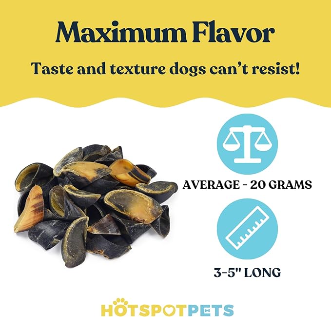 Full-Size Cow Hooves for Dogs | All-Natural Long Lasting Dog Chews | Made from Grass Fed Cattle | Tasty Treat for Oral Hygiene | Fantastic Alternative for Rawhide and Bully Sticks (100 Count)