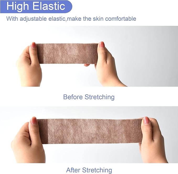 9 Pack 2" x 5 Yards Self Adhesive Bandage Wrap Self Stick Wrap for Ankle, Wrist, Finger, Sports, Breathable Cohesive Vet Tape for Pets (Brown)