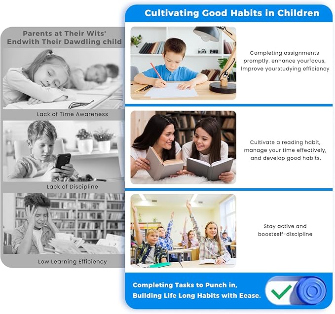 Chore Chart for Kids, Magnetic Chore Board ADHD Tools for Kids, Chore Chart for Kids Multiple Kids, Routine Chart Dry Erase Board for Kids for Habit Tracker or Daily and Weekly Checklist - Blue