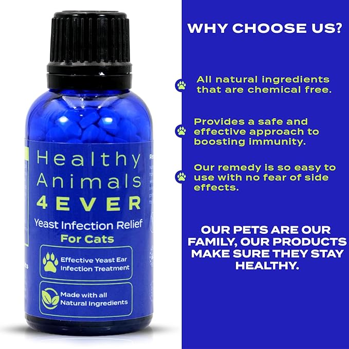 HA4E - Cat Yeast Protection - Homeopathic Support for Yeast Infections - All-Natural Preventive Care for Skin & Ear Health - 300 Tablets