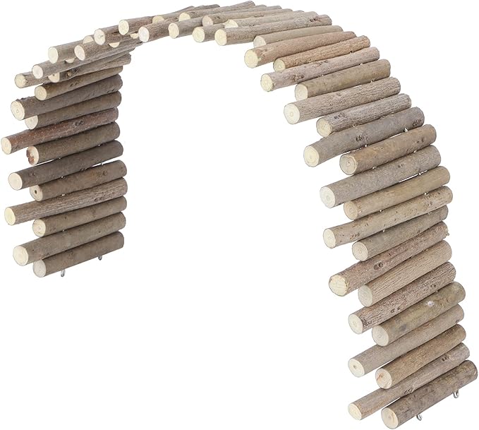 Ejoyous Hamster Wooden Bridge, Wood Ladder Hamster Fence Hideout Cage Bedding Climbing Toys for Syrian Hamsters Gerbil Small Animals (60CM Fence)