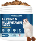 L-Lysine Supplement for Cats, Cat Vitamins for Sneezing, Runny Nose, Cold, Immune Support, Eye Function and Respiratory Health, Natural Lysine Cat Treats (120 Chews, Tuna)