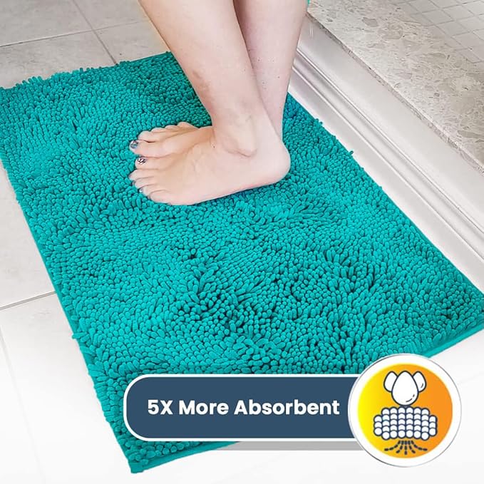 Muddy Mat® Original Dog Door Mat for Muddy Paws, Super Absorbent Microfiber, Non-Slip Washable Pet Rug, Quick Dry Chenille Entryway Carpet, Machine Washable Indoor Outdoor mat, Teal 19"x30"