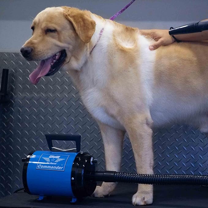 METROVAC AFTD-3: Air Force Commander 2-Speed Dryer - Blue | 4.0 HP | Professional Pet Grooming Blower | Made in USA