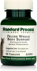 Standard Process Inc. Feline Whole Body Support - Nutritional Cat Supplement for Multisystem Support - Feline Daily Maintenance Supplement - 90 Tablets