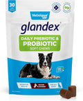 Vetnique Glandex Daily Probiotics for Dogs with Prebiotics to Support Gut Health with Fiber and Digestive Enzymes, Probiotic Chews or Powders (30ct Chews, Bacon Chews)