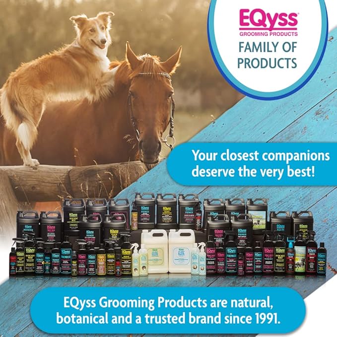 EQyss Premier Marigold Equine Coat Conditioning Spray - Moisturize Horse's Skin & Coat, Add Shine, Detangle, Repel Dirt & Dust, Silicone-free (128 oz)