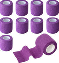 9 Pack 2" x 5 Yards Self Adhesive Bandage Wrap Self Stick Wrap for Ankle, Wrist, Finger, Sports, Breathable Cohesive Vet Tape for Pets (Purple)