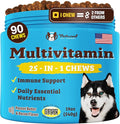 Natural Dog Company 25 in 1 Multivitamin for Dogs – Daily Soft Chews with Vitamins, Minerals & Antioxidants, Immune & Joint Support, for All Ages, Sizes & Breeds, Bacon & Peanut Butter – 90 Count