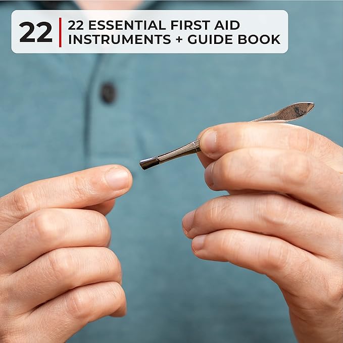 Thrive Mini Emergency Kit & First Aid Pouch - College Dorm Sick Kit - 66 Piece Set - Waterproof Rip-Stop Nylon Pouch with Multi-Size Bandages, Wipes & Safety Pins