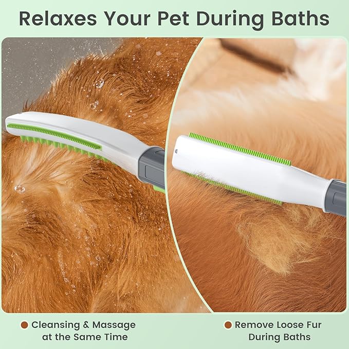 Dog Shower Attachment, Pet Shower Head for Fast and Easy Bathing and Cleaning, Dog Shower Wand With Metal T-Diverter, 8-Foot Hose T-Diverter Adapter For Indoor and Outdoor