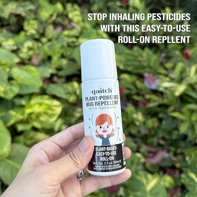 Quitch Mosquito Bug Repellent Roll On, Bug Spray for Kids Insect Repellent Travel Size, DEET-Free Vacation Essentials Travel Bug Spray, Natural Bug Repellent Wipes Alternative for People, Citronella