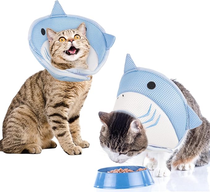 FRIUSATE Cat Cone Collar - Soft, Adjustable Recovery Collar for Cats and Kittens - Comfortable, Breathable, Lightweight Neck Cone to Stop Licking After Surgery