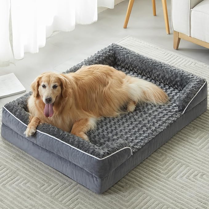 WNPETHOME Dog Beds for Large Sized Dogs, Washable Orthopedic Dog Couch Sofa Bed with Waterproof Lining & Non-Skid Bottom for Pet Sleeping