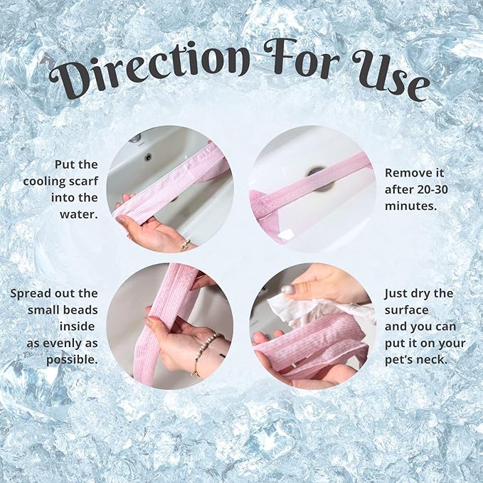 2pcs Cooling Scarf for Pets,Summer Cooling Scarves Keep Cats and Dogs Cool, Reused,Rrecycled,Suitable for Dogs (2pcs-Blue Stripe)