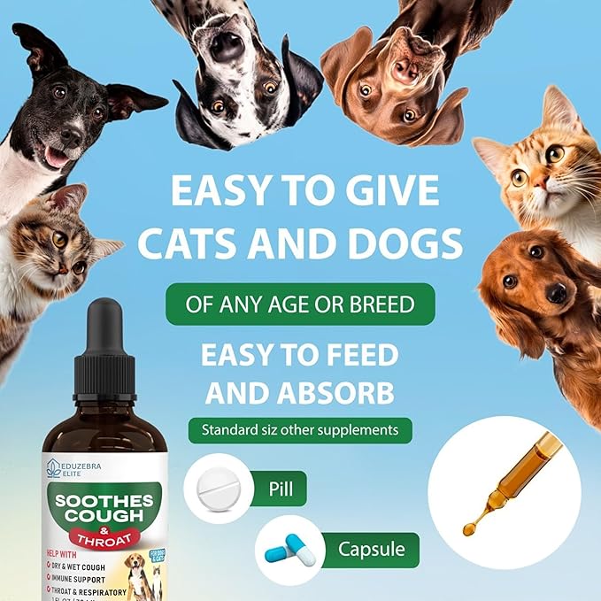 Kennel Cough Drops for Dogs & Cats Cough Relief Dry and Wet Pet Cough Allergy Relief - for Dogs of All Breeds & Sizes