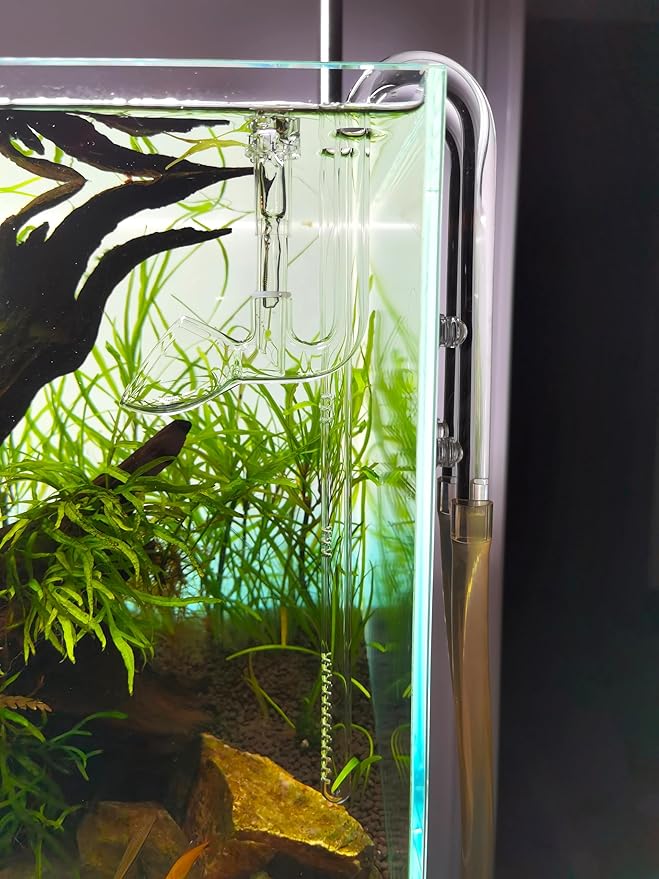 Glass Lily Pipe Set Outflow with Surface Skimmer & Multi-Level Water Intake (17mm for 16/22mm (5/8'' i.d.) tubing)