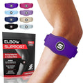 Sleeve Stars Tennis Elbow Brace for Women - Adjustable Tennis Elbow Strap, Golfers Elbow Brace for Men, Counterforce Brace for Tendonitis Relief, Fits 9"-23" (Single/Dark Purple)
