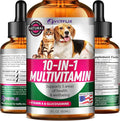Pet Vitamins 10 in 1 - Made in USA - Glucosamine for Dogs & Cats - Dog Supplement for Pet Joint Health - Natural Cat, Dog Multivitamin - All Ages & Breeds - Folic Acid for Cats & Dogs Immune - 2 Fl Oz