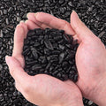 0.5 Lb/230g Black Aquarium Gravel Rocks Fish Tank Marbles Pebbles Small, Polished Natural Tumbled Healing Crystal Chips Bulk Crushed Stones for Crafts|Fish Turtle Tank|Home Decoration - 7-9m