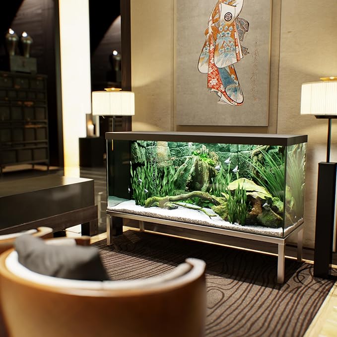 20 in X 60 in. Aquarium Stand | Industrial Style Aluminum Fish Tank Base with Open Frame Design