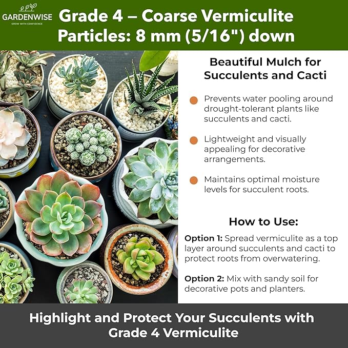 Organic Coarse Vermiculite for Indoor Gardening Plants and Mushrooms – Enhances Soil Aeration, Seed Germination, Rooting Cuttings – Small Packages and Bulk (Vermiculite Grade 4 – Coarse, 3 qt)