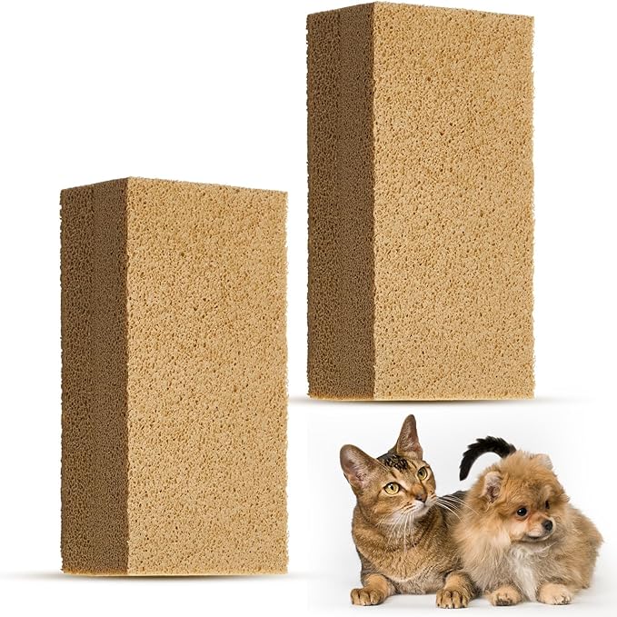 2 Pack Pet Hair Remover Sponge Cat and Dog Hair Sponge Rubber Pet Fur Lifter Removal Tool, Remove from Furniture, Carpet, Bedding, Clothing, 6.26 x 3.28 x 1.89 Inch