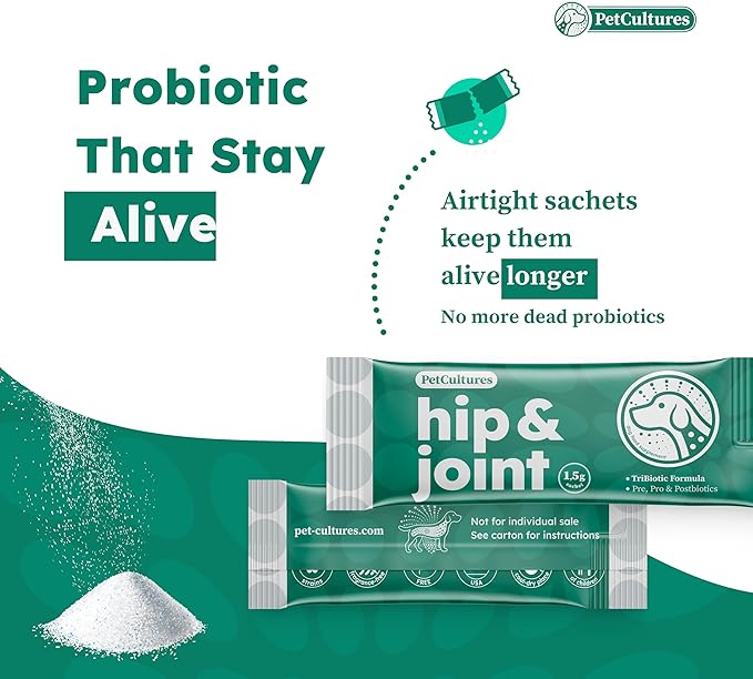 Hip and Joint Synbiotic Formula - 600mg Glucosamine, Chondroitin, MSM, and Probiotics in 30 Packs