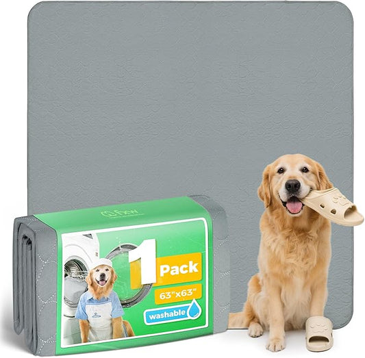 FXW Washable Pee Pads for Dogs, Puppy Pads with Super Absorbent, Specifically Designed for FXW Rollick/Homeplus 24inch 8 Panels Dog Playpen, 63" Square, Gray, 1 Pack