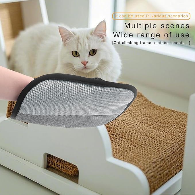 2 PCS Pet Hair Remover Glove Reusable cat and Dog Hair Remover Static dehairing Gloves for Sofas, Furniture, Carpets, car Seats, pet Grooming cat and Dog dehairing Tools