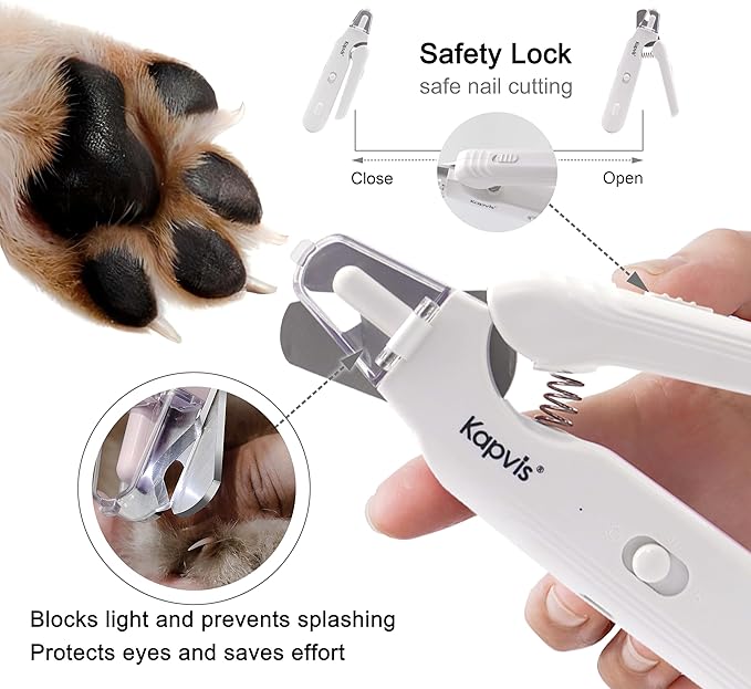 2-in-1 Dog Nail Trimmers & Dog Nail Grinder with LED Lights,Cat Nail Clipper with Guard,cat Nail Trimmer for Large Medium Small Dogs Cats Claw Trimmer Quick Sensor and Safety Guard
