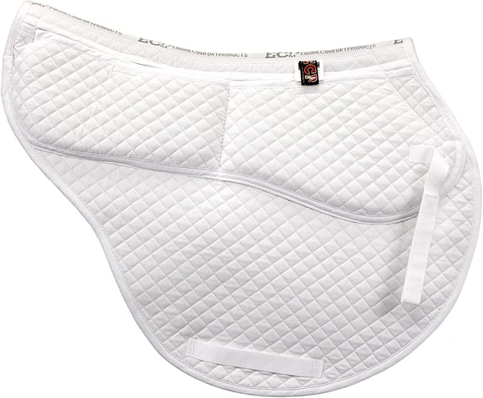 ECP Equine Comfort Products All-Purpose Contoured Correction Saddle Pad with Adjustable Memory Foam Inserts for Custom Support, Non-Slip, Shock Absorbing, 22” Spine, 19.5” Drop