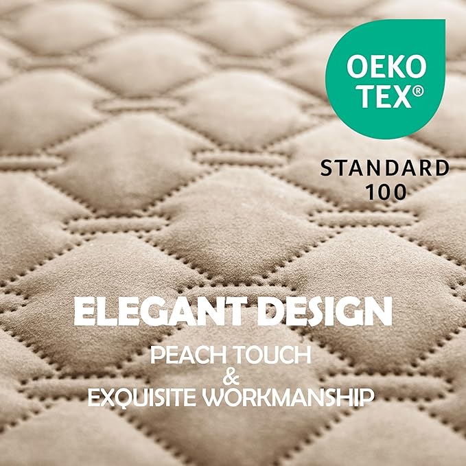 gogobunny 100% Double-Sided Waterproof Dog Bed Cover Pet Blanket Sofa Couch Furniture Protector for Puppy Large Dog Cat, Reversible (32x53 Inch (Pack of 1), Dark Beige/Light Beige)