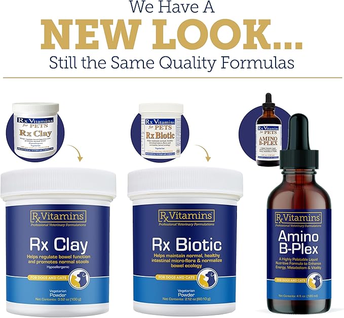 Rx Vitamins Rx Biotic - Probiotic Powder for Dogs and Cats - Cat Digestive Support & Probiotic for Dogs Gut Health - Dog Probiotics for Digestive Health - 2.12oz