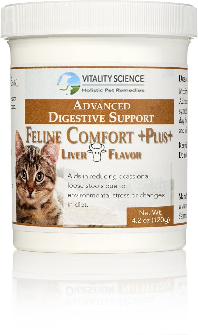 Feline Comfort Plus, Extra Drying Digestive Aid, GI Support Helps with Vomiting and Diarrhea, 100% Additive Free (Liver, Small)