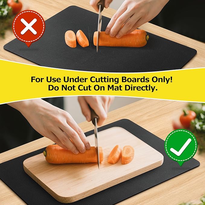 Upgraded 10” x 15” Grips Non-Adhesive Anti-Slip Mat, Black Multi-Purpose Dual-Sided Non-Slip Pad for Desks & Surfaces, Desk Mat, Drawer Liner, Laptop Pad