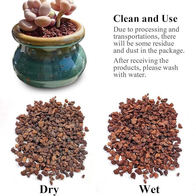 5 lbs Red Lava Rocks for Plants,1/4 Inch Crush Volcanic Rock Gravel Potting Mix for Succulent Cactus Bonsai Aquarium Fire Pits and Garden Landscaping