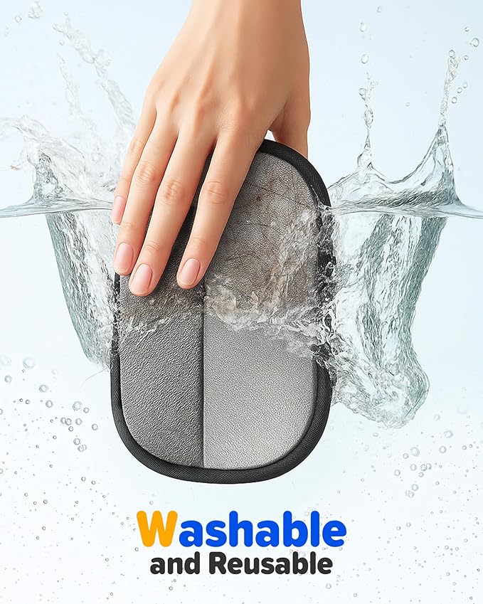 2025 Thickened Electrostatic Pet Hair Removal Gloves (2 Pcs) - Reusable Strong Grooming Gloves for Cats & Dogs, Hair Remover for Couch, Furniture, Carpet, Car Seats & Clothing (Blue)