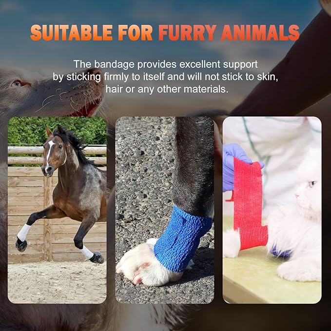 OK TAPE Self Adherent Cohesive Bandages Wrap 12Packs, 2 Inches X 5 Yards, Non-Woven Self Adhesive Athletic Sports wrap Tape, Vet Wrap Bandages Tape, for Thumb Finger Wrist Ankle (White)