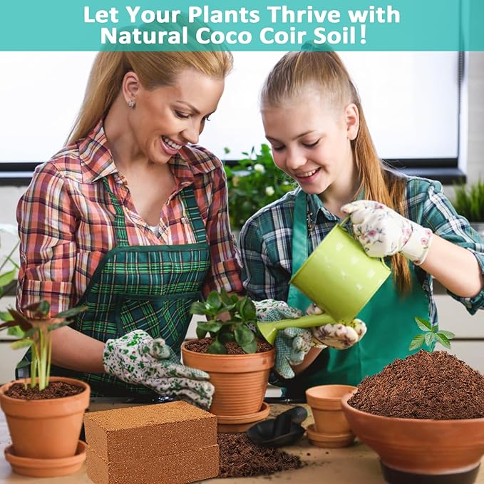 Legigo 10 Pack Premium Coco Coir Brick for Plants- 100% Organic Compressed Coconut Coir Bricks Starting Mix, Coco Coir Fiber Coconut Husk for Planting, Gardening, Potting Soil Substrate, Herbs