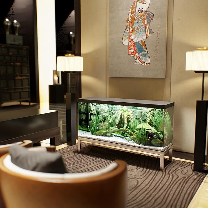 14 in X 48 in. Aquarium Stand | Industrial Style Aluminum Fish Tank Base with Open Frame Design