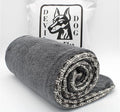 Devil Dog Premium Pet Drying Towel, Ultra-Soft, Highly Absorbent Microfiber Bath Towel for Dogs, Cats, and Other Animals - Gray, Large 24" x 35" 1200GSM 80% 20% Blend