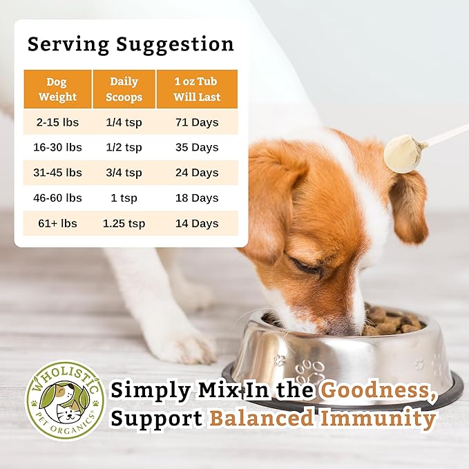 Wholistic Pet Organics Pure Colostrum - 1 Oz - Dog Allergy Relief & Itchy Skin Treatment, Senior Dog Supplements & Immune Support, Licking Paws, Anti Itch for Dogs and Cats