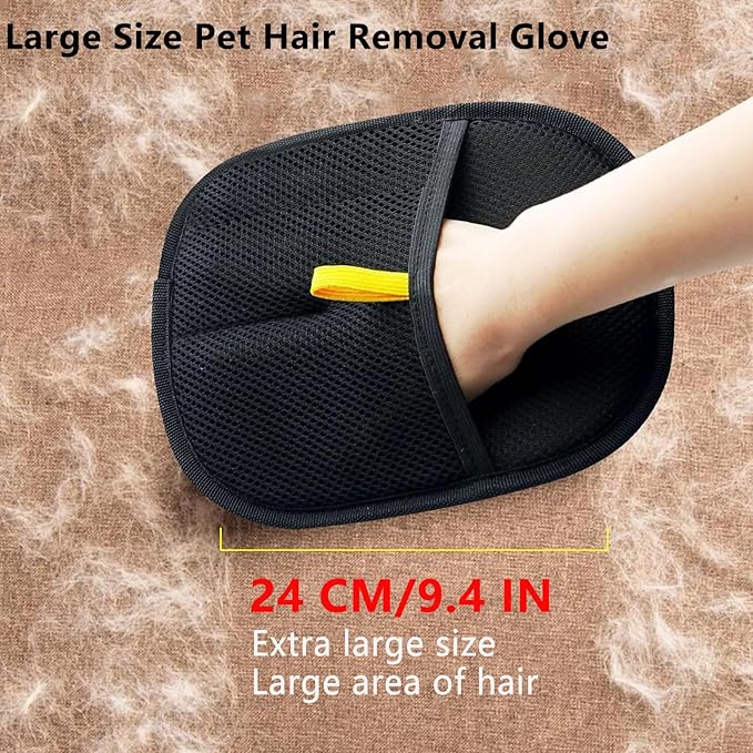 2pcs - Pet Hair Removel Glove for Cats & Dogs, Electrostatic Pet Hair Removal Gloves for Couch, Cat Grooming Gloves, Reusable Cat and Dog Hair Removel for Sofas, Furniture, Carpets and Curtains