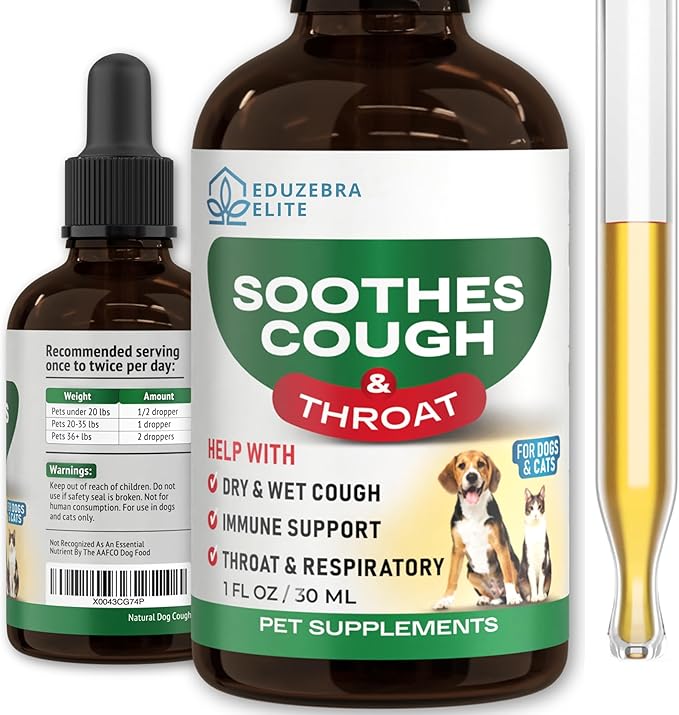 Kennel Cough Drops for Dogs & Cats Cough Relief Dry and Wet Pet Cough Allergy Relief - for Dogs of All Breeds & Sizes