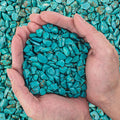 0.5 Lb/230g Blue Howlite Turquoise Crushed Stone Crystal Chips Bulk, Aquarium Gravel Rocks Polished Tumbled Stones Marble for Vases Filler, Garden and Fish Tank Decoration - 7-9mm