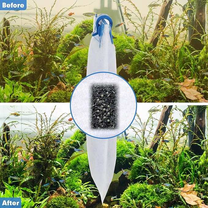 fishkeeper 6 Pack Large Filter Cartridges Compatible with Tetra Whisper Bio-Bag Filters Replacement Filter Cartridges for Whisper Power Filters 20i/40i /IQ20/30/45/60 PF20/30/40/60(Ready to Use)