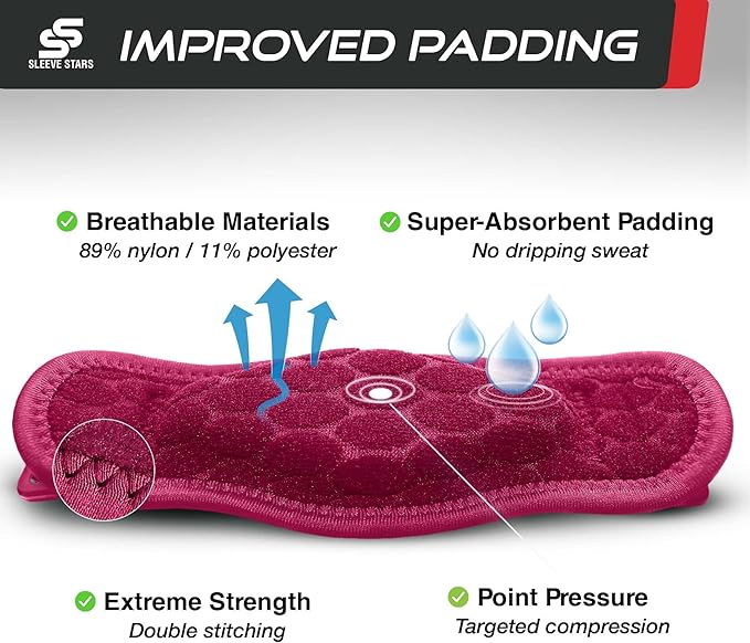 Sleeve Stars Tennis Elbow Brace for Women - Adjustable Tennis Elbow Strap, Golfers Elbow Brace for Men, Counterforce Brace for Tendonitis Relief, Fits 9"-23" (Single/Hot Pink)